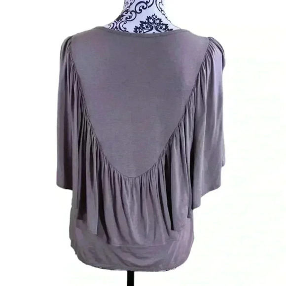 Anthro Annabelle Lavender Western Cowgirl Rayon Ruffle Scoop Peasant Top Size S - Picture 2 of 9
